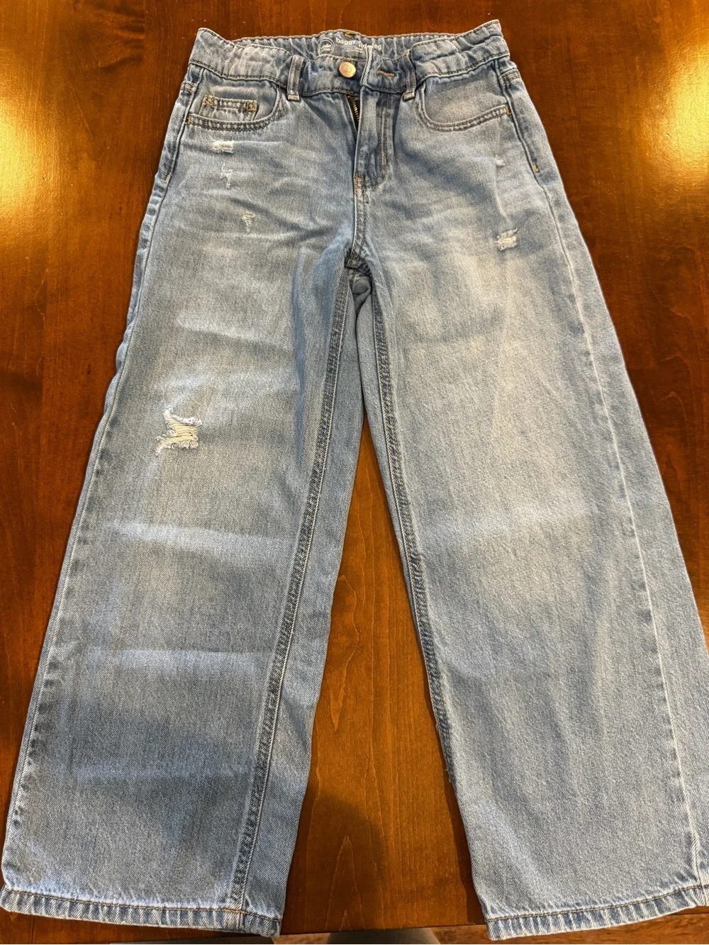 wonder nation Light Blue Wide-Leg Kids Jeans